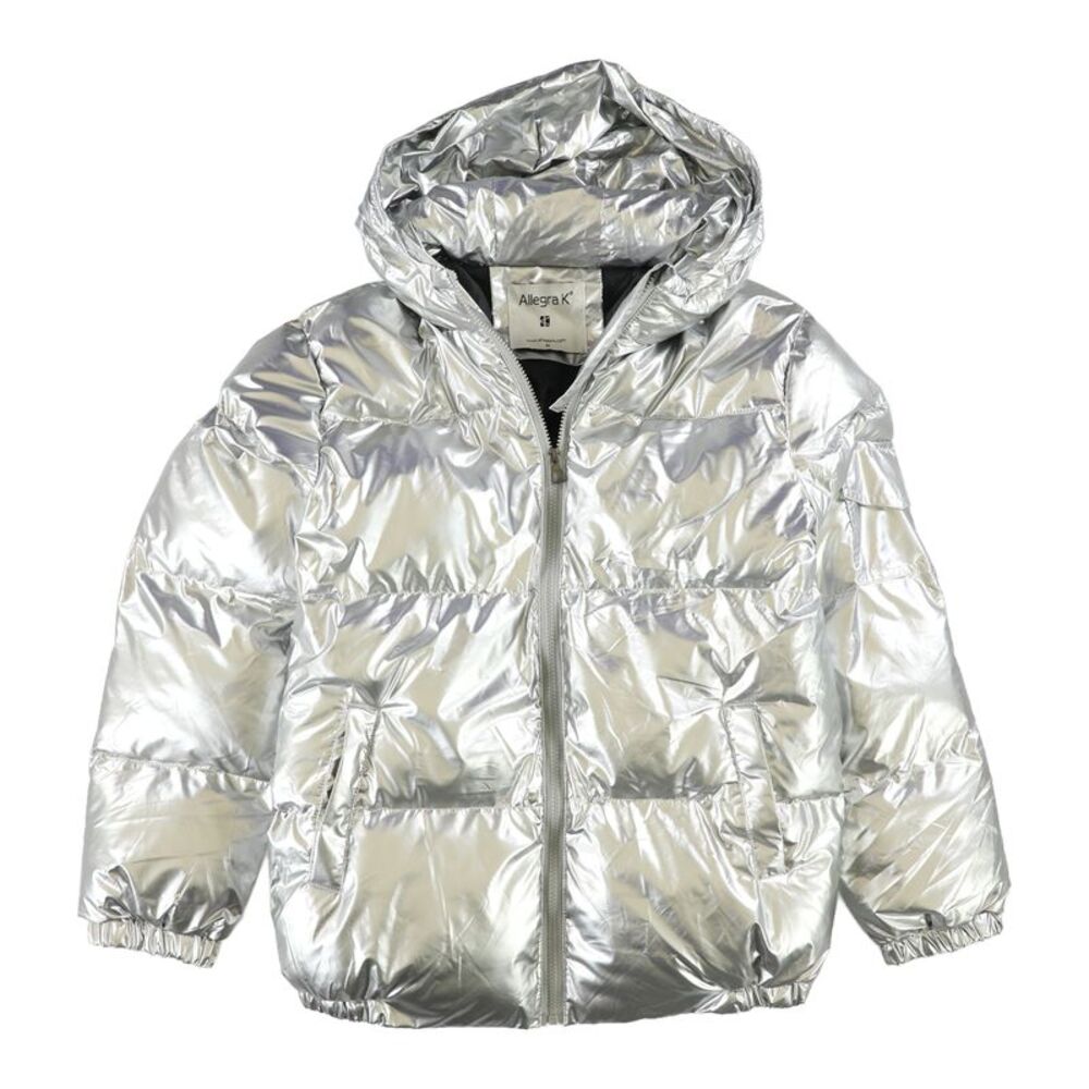 Allegra K Womens Metallic Puffer Jacket, NWT